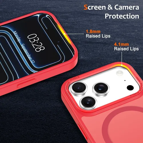Vista 767 de Anuck - Funda magnética para iPhone 11 compatible con MagSafe, carcasa trasera mate translúcida dura, borde de TPU, delgada, resistente a impactos