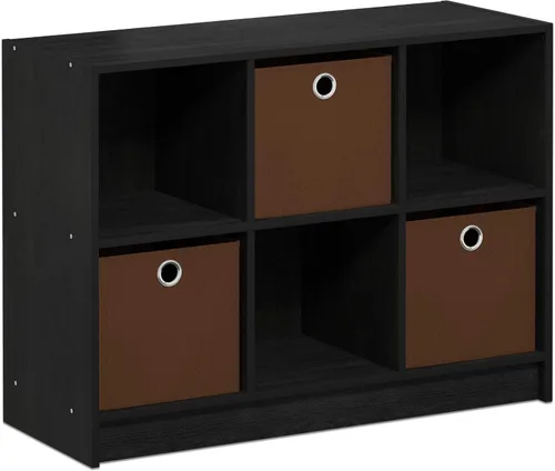 Vista 5 de Furinno Organizadores y almacenamiento de armario cúbicos, organizador de armario de 6 cubos con contenedores, almacenamiento de estante abierto