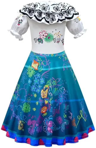 Vista 2 de Tyipeng Halloween Costume for Girls Mirabel Isabella Dolores Dress Up Fashion Outfit