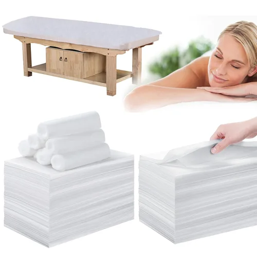 Vista 16 de Sábanas desechables para mesa de masaje, 50 piezas de 31 x 71 pulgadas, impermeables, tela suave no tejida, para mesa de masaje, cubierta de cama