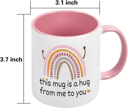 Vista 7 de Cabtnca Taza de abrazo de amistad – This Mug Is A Hug From Me To You – Regalo inspirador de aliento para mujeres, mejor amiga, mamá, compañera