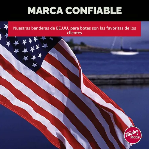 Vista 5 de Bandera de los Estados Unidos para barco bordada, de Taylor Made Products, con 50 estrellas