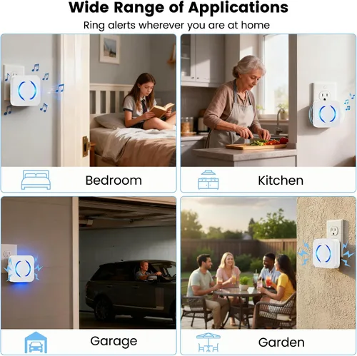 Vista 12 de Extensor de timbre inalámbrico para Ring Blink Google Nest Smart Doorbell Booster,2.4GHz Wi-Fi,Easy to Setup, No Range Limits, Works with Alexa