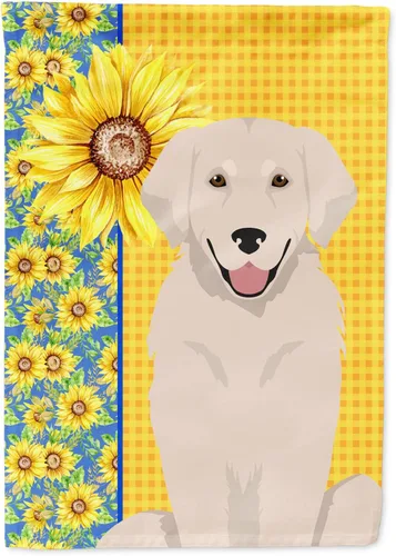 Vista 249 de Caroline's Treasures WDK5313GF Bandera de jardín con diseño de girasoles de verano, color negro y tostado, Airedale Terrier para buzón, bandera