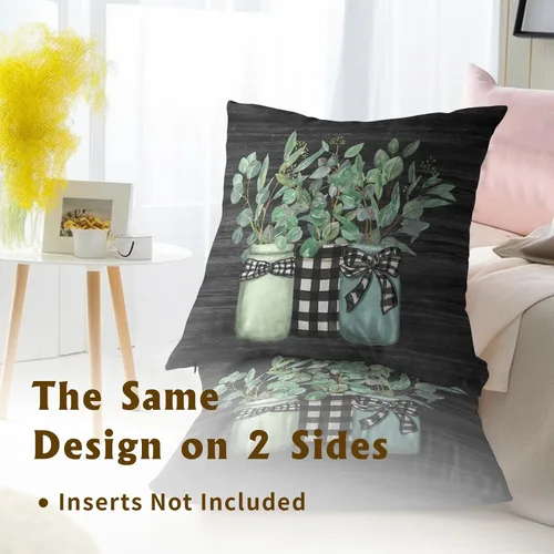 Vista 151 de Giwawa Juego de 2 fundas de almohada decorativas con diseño floral de girasol de 16 x 16 pulgadas, fundas de cojín decorativas para el hogar, sofá