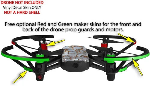 Vista 3 de Skin Decal Wrap 2 Pack Compatible with DJI Ryze Tello Rusted Metal Drone NOT Included