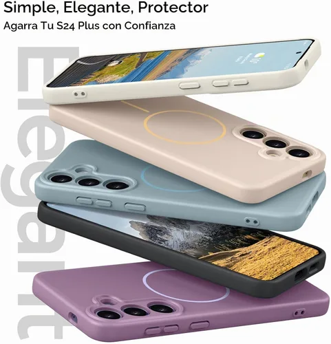 Vista 9 de Rayboen Funda magnética para Galaxy S24+ Plus, color caqui A-caqui