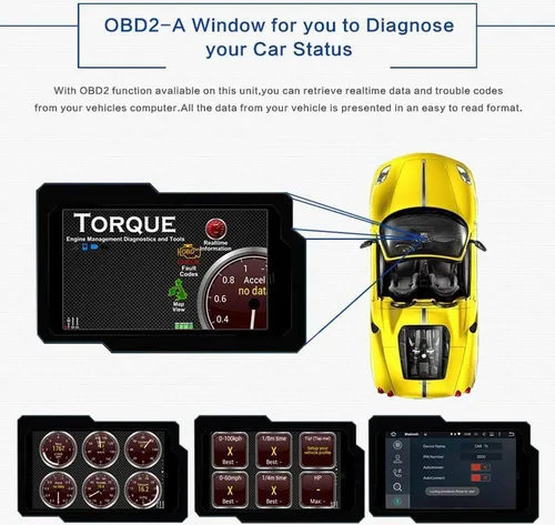 Vista 5 de SYGAV Bluetooth OBD OBD2 OBDII adaptador de escáner para Android Unidad principal de coche Comprobación de diagnóstico del motor Luz de escaneo