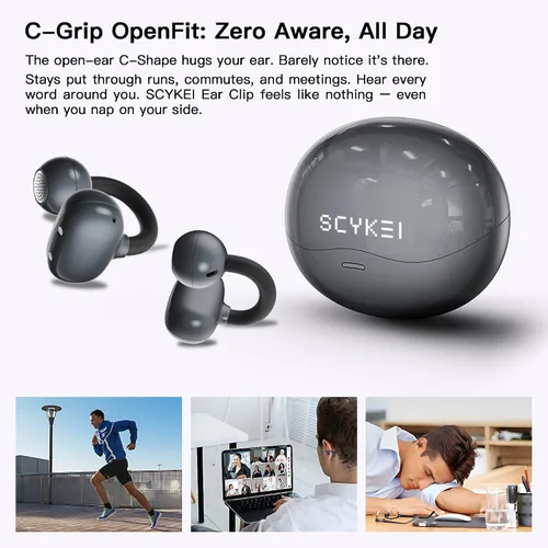 Vista 2 de OWS - Auriculares colgantes con clip para la oreja, auriculares inalámbricos de traducción AI en tiempo real, 165 idiomas traductores