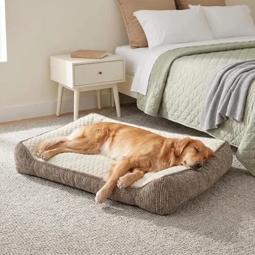Vista 9 de JOEJOY Camas ortopédicas XL para perros de tamaño grande, extra gruesas, con apoyo y laterales, sofá cama ultrasuave para perros grandes, color Beige
