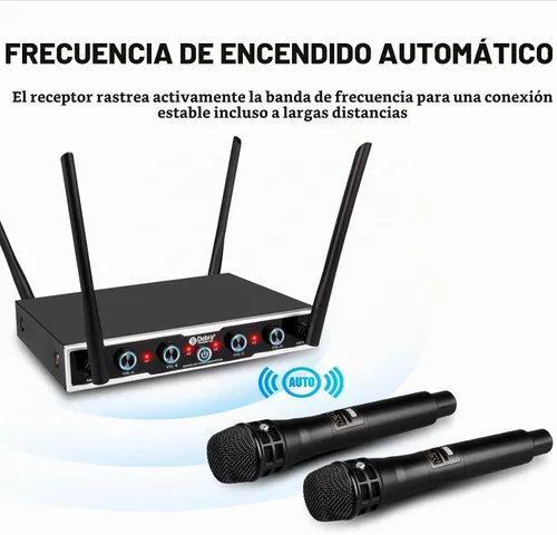 Vista 4 de D Debra Sistema de Micrófono Inalámbrico de Audio Pro DU4004 UHF 4 x 16 Canales Ajustables Micrófono Inalámbrico de Mano Lavalier Auricular, Ideal