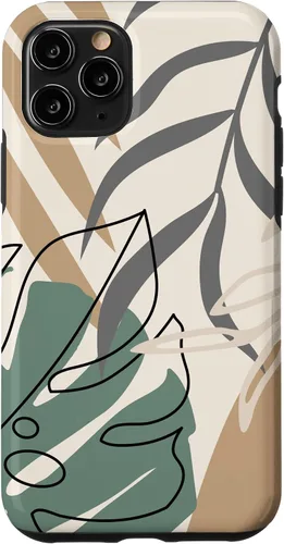 Vista 29 de Funda abstracta minimalista exótica para iPhone 16 Tropical Botanical Beige Brown