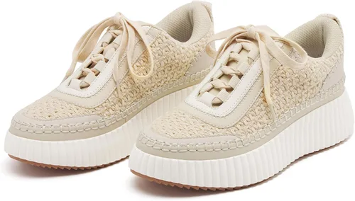Vista 6 de Zapatillas de deporte con cordones para mujer, cómodas, informales, a la moda, bajas, gruesas, para caminar