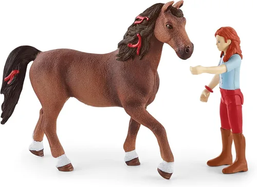 Vista 11 de Schleich Horse Club - Juego completo de figuras de juguete de 40 piezas del Horse Club Rider - Figuras articuladas de jinete de Hannah, Sofia, Lisa
