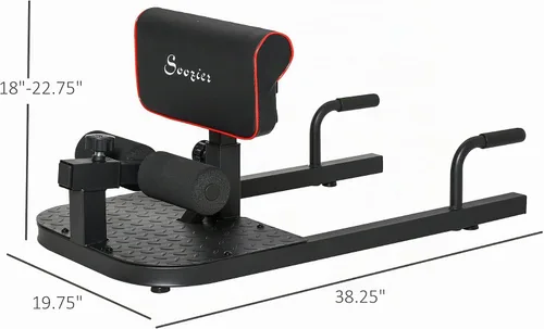 Vista 7 de Soozier 3-in-1 Padded Push Up Sit Deep Sissy Squat Machine Home Gym Fitness Equipment