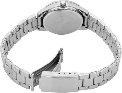 Vista 2 de Casio #LTP-V005D-7B Reloj analógico de 3 manecillas de acero inoxidable estándar con esfera plateada para mujer, plateado, Informal, clásico