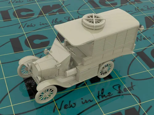 Vista 3 de ICM 35665 - Modelo T 1917 Ambulancia (Early), WWI AAFS Car - Escala 1:35