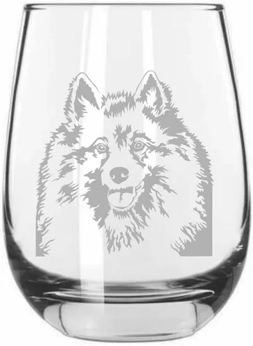 Vista 361 de Shar Pei (chino) - Vaso de vino sin tallo grabado para perro, 15.25 onzas