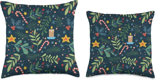 Vista 3 de Sailor Nostalgia Gifts Almohada de diseño de patrón navideño, 16 x 16 pulgadas, multicolor