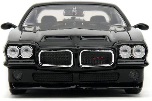 Vista 6 de 1971 Pontiac GTO Negro con Gráficos de Llama Bigtime Muscle Series 1/24 Diecast Model Car 35022