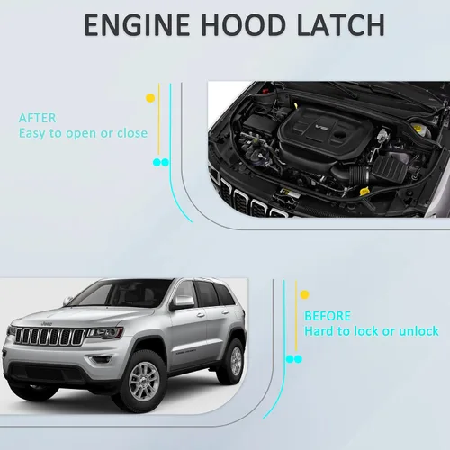 Vista 3 de Bloque de cierre de capó Compatible con Jeep Grand Cherokee 2016-2021 Dodge Durango 2016-2024 Jeep Grand Cherokee WK 2022 Reemplaza 4589688AE