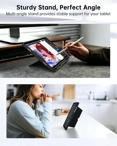 Vista 6 de Funda para teclado Samsung Galaxy Tab A9+ Plus/A11+ Plus de 11 pulgadas: modo DEX de un clic, teclado retroiluminado arcoíris con panel táctil