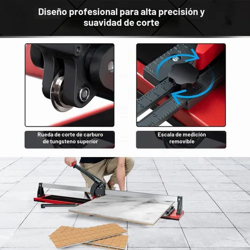 Vista 3 de IRONMAX Cortador de azulejos manual de 48 pulgadas, herramientas profesionales de corte de azulejos de cerámica con mango ergonómico, escala