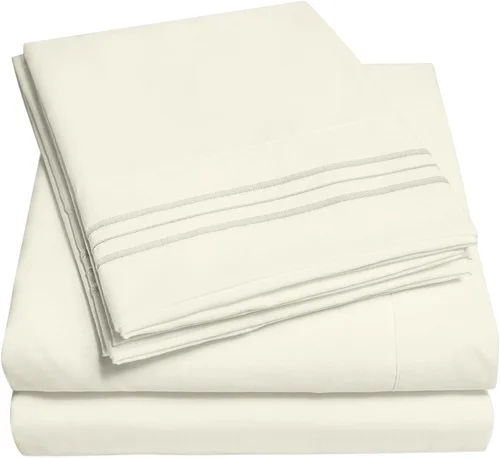 Vista 98 de Juego de sábanas extrasuaves de tamaño individual, ropa de cama transpirable y lujosa con correas elásticas integradas para las esquinas, colección