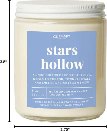 Vista 7 de Vela perfumada Stars Hollow – Regalo para ella, vela perfumada de cera de soja, vela perfumada de café, regalo divertido para ella, vela de cultura