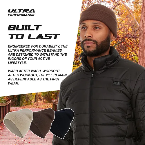 Vista 7 de Ultra Performance Paquete de 3 gorros de invierno para hombres y mujeres, gorros de calavera para hombre y mujer