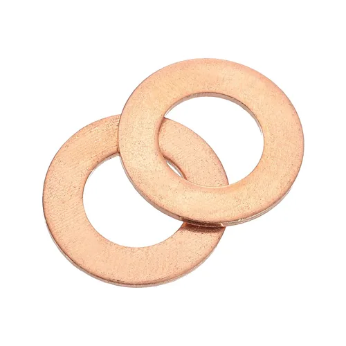 Vista 26 de uxcell Arandela plana M4, 36 piezas de arandelas planas de anillo de cobre de 8 mm DE 1 mm de espesor Junta de sello de metal para tornillos