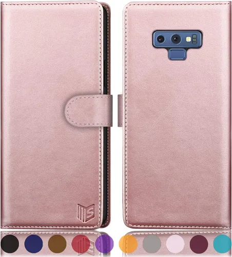 Vista 12 de SUANPOT Funda de piel tipo cartera para Samsung Galaxy Note 9 de 6.4 pulgadas con bloqueo RFID, soporte para tarjetas de crédito, funda con tapa