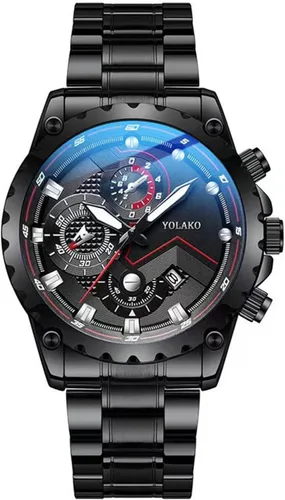 Vista 6 de CdyBox Reloj de pulsera de cuarzo de moda para hombre, reloj de pulsera de acero para hombre