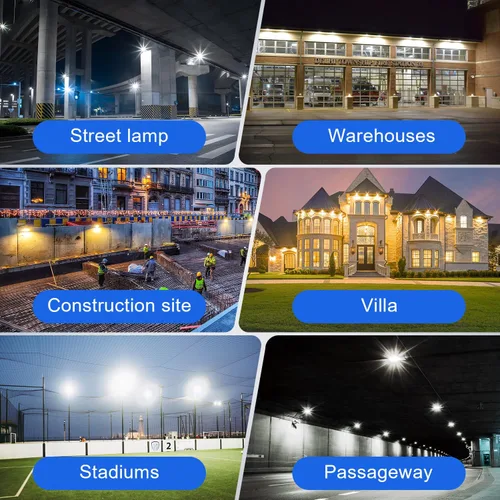 Vista 7 de Luz de inundación LED de 100 W, 13000 lm 5000 K luz diurna súper brillante LED para exteriores, luz de inundación impermeable IP65, certificado ETL