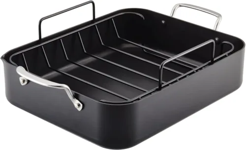 Vista 21 de KitchenAid - Juego de ollas y sartenes antiadherentes de inducción con anodizado duro, 10 piezas, color negro mate Juego de utensilios de cocina