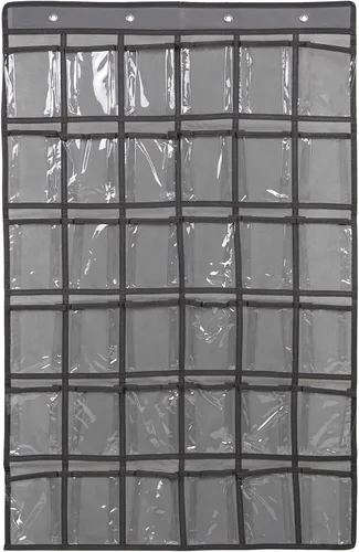 Vista 13 de Organizador para colgar sobre la puerta, para el aula, para colgar en la pared, puerta, armario, bolsa de almacenamiento de tela duradera, 12 Beige
