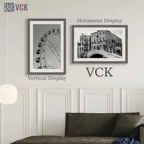 Vista 278 de VCK Marcos para póster de madera maciza de 22.375 x 34 pulgadas, marco de fotos A1 negro con montaje en pared, paquete de 3