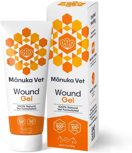 Vista 2 de Manuka Gel veterinario para piel y heridas, 500+ MGO miel de manuka de grado médico, tratamiento de curación rápida y reparación de la piel