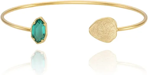 Vista 37 de OZEL - Pulseras para mujer, chapados en oro real de 18 quilates, pulseras de oro de cristal colorido para regalos