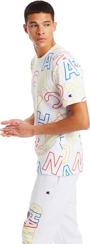 Vista 2 de Champion Camiseta Graphic Heritage para hombre AOP, BlancoNegro