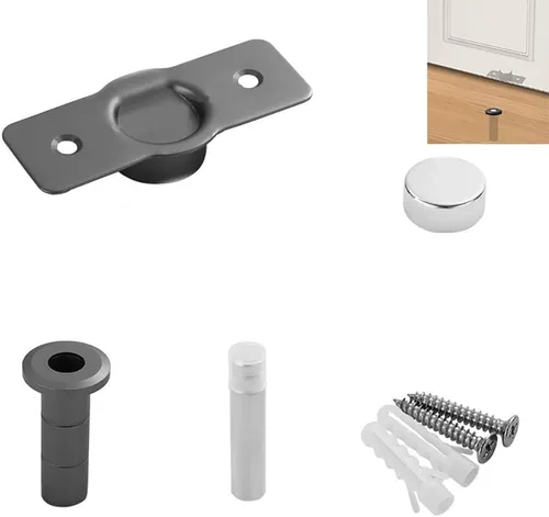 Vista 10 de Tope de puerta magnético, tapón de puerta oculto de acero inoxidable invisible Strong Magnetic Hold Prevents Door Impact And Noise. Ultra Thin