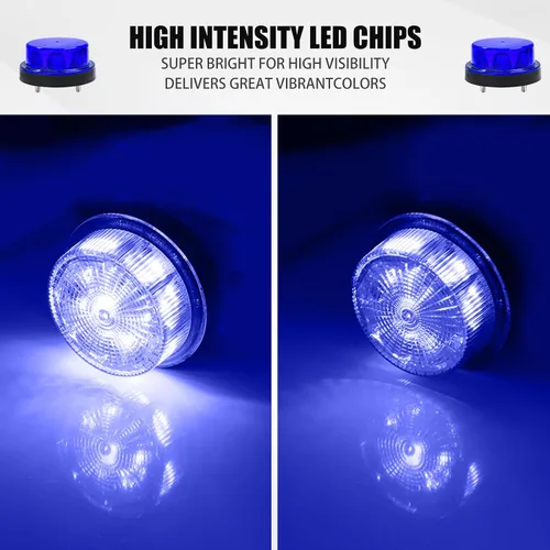 Vista 2 de Luz de Advertencia Estroboscópica LED, Luz de Baliza Estroboscópica Intermitente, Mini Luz de Baliza Estroboscópica Redonda para Techo de 12V 24V