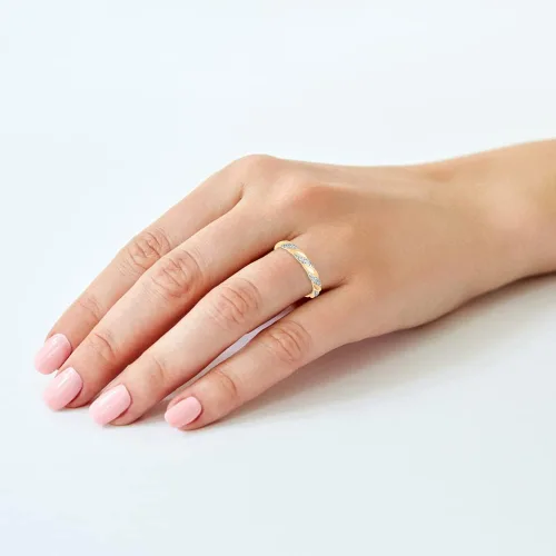 Vista 4 de Brilliant Expressions Anillo de promesa de oro amarillo, rosa o blanco de 10 quilates o 14 quilates, anillo de compromiso o anillo de boda