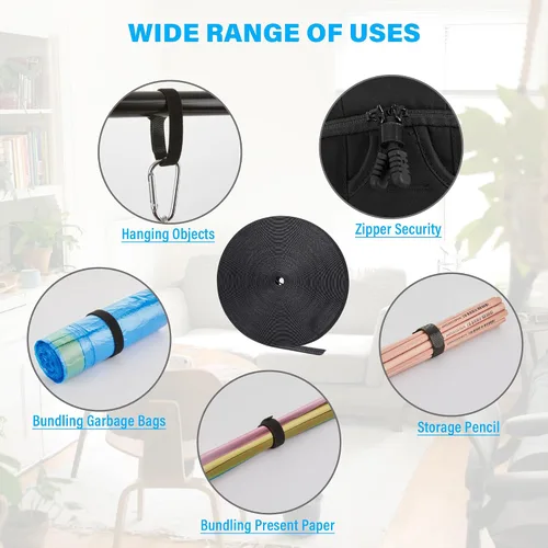 Vista 6 de 90 piezas de bridas de cable reutilizables de 4+6+8 pulgadas, bridas ajustables de gancho y lazo para la organización de cables, gestión de cables