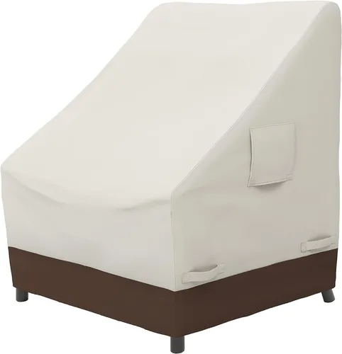 Vista 10 de Amazon Basics Cubierta de muebles de patio al aire libre para silla Adirondack, impermeable, anti-UV, duradera, beige/bronceado