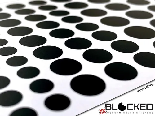 Vista 4 de BLOCKED Calcomanías de vinilo originales para cámara web Cubiertas de privacidad reutilizables y apilables para todos los dispositivos con 95