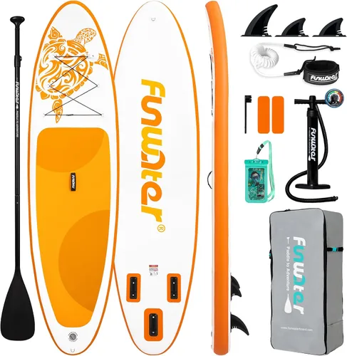 Vista 13 de FunWater Tabla de remo inflable de 11 pies y 10 pies 6 pulgadas con accesorios de tabla de remo de SUP de alta calidad, cubierta de EVA