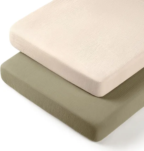 Vista 27 de lulumoon Sábanas de Moisés de Muselina para Bebé: Sábanas de Moisés de Algodón Neutras para Niños y Niñas - Ajustadas para Óvalo, Rectángulo o Reloj