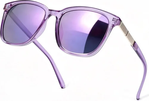 Vista 18 de SIPHEW Gafas de sol cuadradas de gran tamaño para mujer, gafas de sol ligeras de moda, 100% protección UV400, sombra de espejo de moda