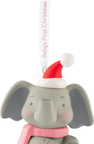 Vista 5 de Hallmark Keepsake Adorno de Navidad 2025, primer elefante navideño para niña 2025